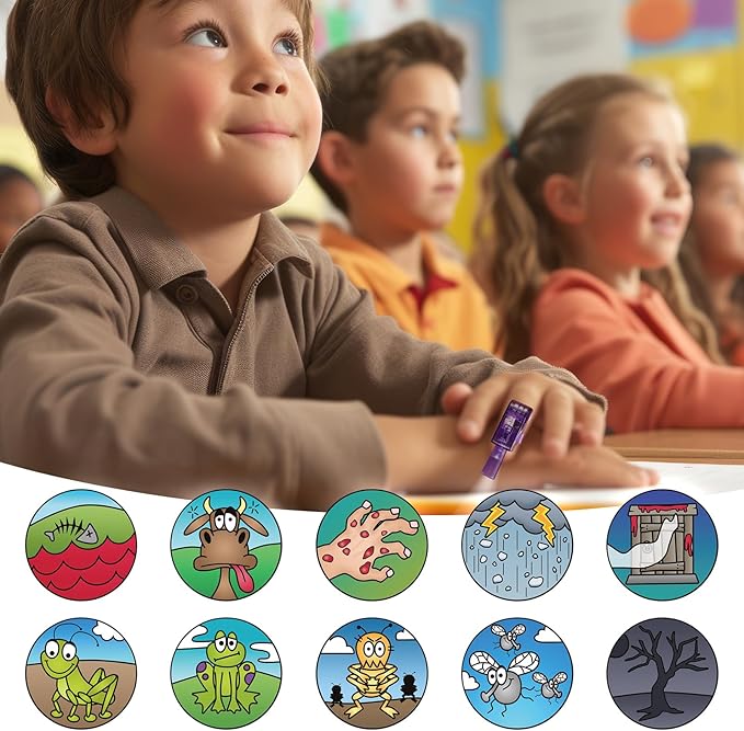 Tuanse Passover Decorations, 30 Pcs Passover Gifts Finger Lights Bulk for Kids, Glow in The Dark Pesach Seder Finger Lights Toys, Jewish Holiday Party Favors, Goodie Bag Fillers and Classroom Rewards