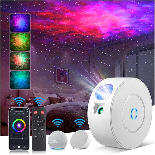 Laser Safety Certified Star Projector, 900+ Sq.ft Wall Ceiling Coverage, 3-Way Control (App/Alexa/Manual),16M Color Galaxy Light for Kids Adults Bedroom, Room Decor, Party, Valentines Day Gifts