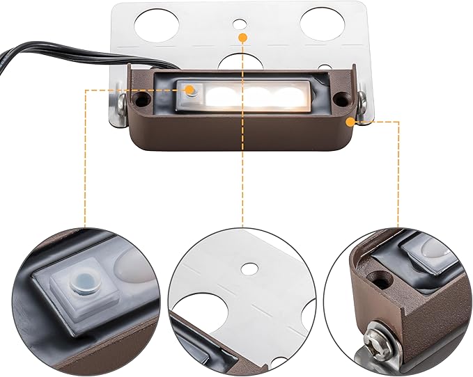 LED Outdoor Step Lights, 12V Low Voltage Landscape Lighting, 2W Adjustable Color Temperature 2700K 3000K 4000K 5000K 6500K Paver Lights, 4 in. Waterproof Retaining Wall Lights, 4-Pack