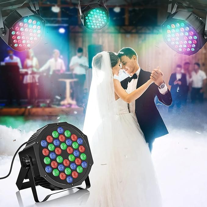 Rechargeable Stage Par Lights U`King RGB 36 LED Uplights Battery Powered with RGB 36W DJ Uplights Sound Activated Control for Wedding DJ Disco Events Halloween Church Live Party - 20 Pack