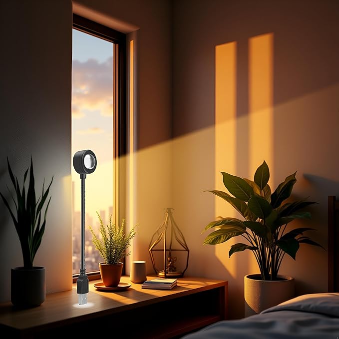 1pc LED Sunset Ambient Lamp Night Light,USB Warm Ambient Light,Projector Birthday Party Decoration Portable Mood Light for Bedroom Living,Lighting and Ceiling Fans