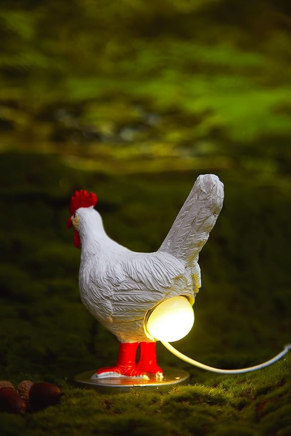 Upgraded Chicken Egg Lamp, Chicken Lamp, 16 Colors Change with Remote Control, 3D Resin Chicken Night Light with USB, Color Gift Box, Easter Birthday Gift for Friends (D)