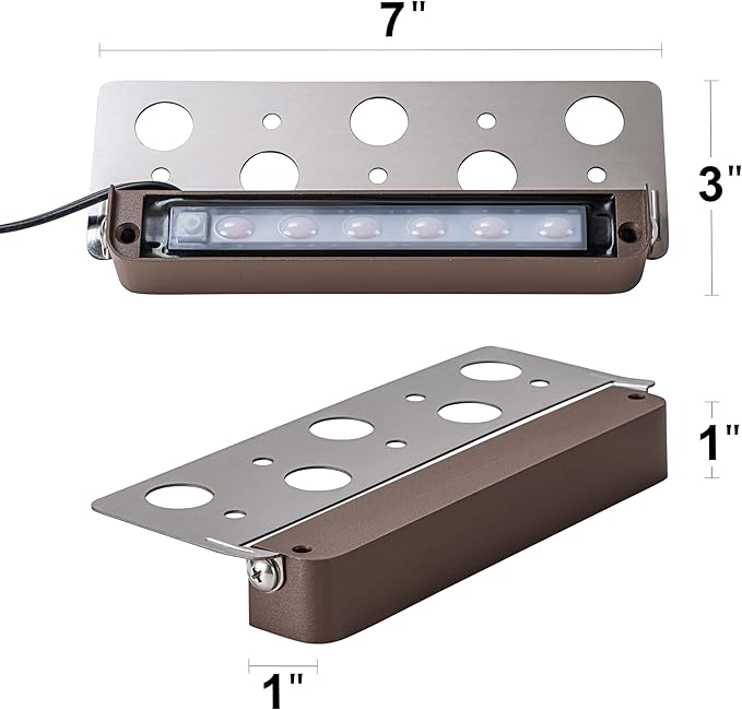 Low Voltage LED Step Lights 4 Pack, 7 Inch Landscape Lighting for Deck, Stairs & Pathway, 5CCT Adjustable 2700K-6500K, Waterproof Outdoor Retaining Wall & Paver Lights, 12V 4.5W