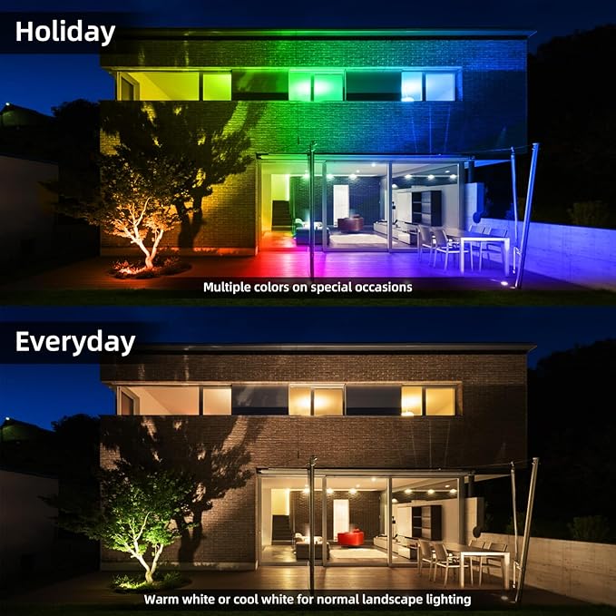 RGBW SpotLights Indoor 16 Color Changing Uplights with Remote Control, 110V Dimmable Plug-in Floor Uplighting Indoor for Party Plant Halloween Christmas Decor (2 Pack)
