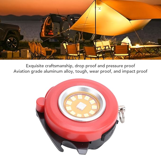 Mini Keychain Flashlight, RGB Multi Color Aluminum Work Light Portable Pocket Flashlights for Outdoor Use (Red)