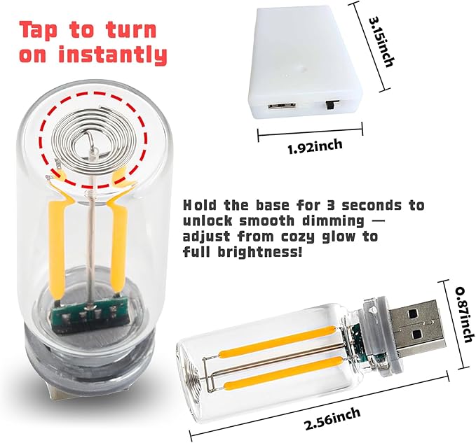 Touch Control Portable Retro Car Bulb, Battery & USB Plug in Interior Mood Lamp, No Pole Dimmable Indoor Decorative Mini Neon Night Lights for Bedroom, Camping, Holiday, Vehicle, SUV (Green, 1Pack)