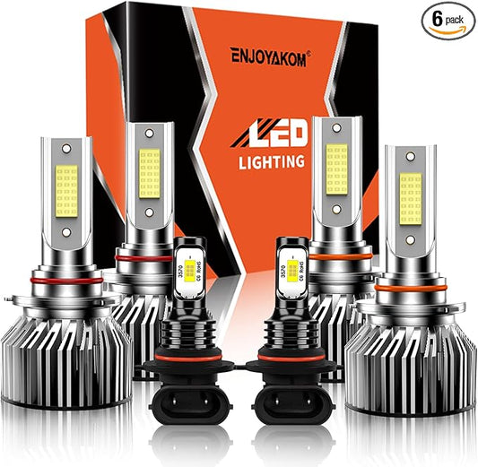 Compatible for Dodge Ram 1500 2500 3500 with projector 2016 2017 2018, Fog Lights Bulbs Combo 6500K White Plug-and-Play Replacement Bulbs, Pack of 6