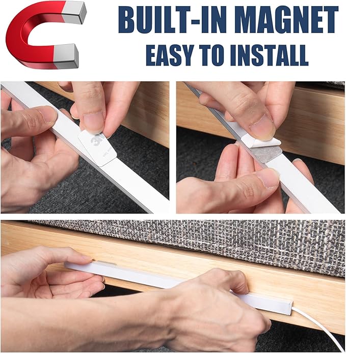 12 Inch Under Cabinet Light, Closet Light - Magnetic & Stick Mount, Flicker-Free Eye-Care Lighting, USB Powered Bright Lights for Kitchen, Room,Shelf (AC Adapter Included)