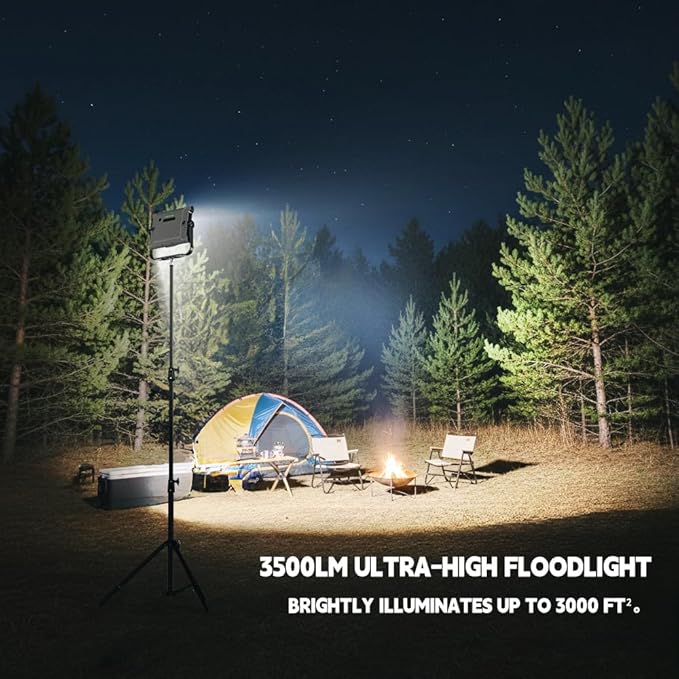 P8 Portable Rechargeable Camping Lantern & Work Light, 3500LM Brightness, 20000mAh Battery with Wide LED Flood Lighting, IP67 Waterproof, Magnetic Base for Outdoor, Camping, Job Site, Emergency