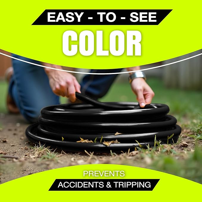 3ft Outdoor/Indoor Extension Cord 14/3 Gauge Heavy Duty 3 Prong SJTW, Waterproof, Flexible Cold-Resistant Long Power Cord,15A 125V 1875W, Black by LifeSupplyUSA