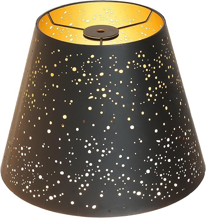 Small Lamp Shade, ALUCSET Barrel Metal Etching Process Lampshade for Table Lamp and Floor Light, 6x10x7.5 inch, Spider
