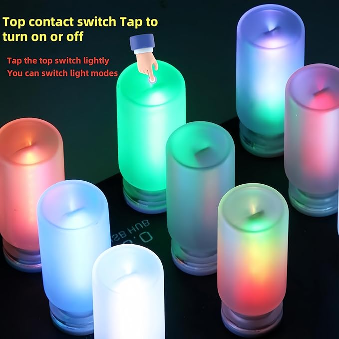 USB Touch Control LED Atmosphere Lamp - 7 Color Modes, Dimmable 16 LED Mood Light for Car, Bedroom, Camping, Party, Night Light, with Portable Design & Low Energy Consumption (Frosted- Dynamic)