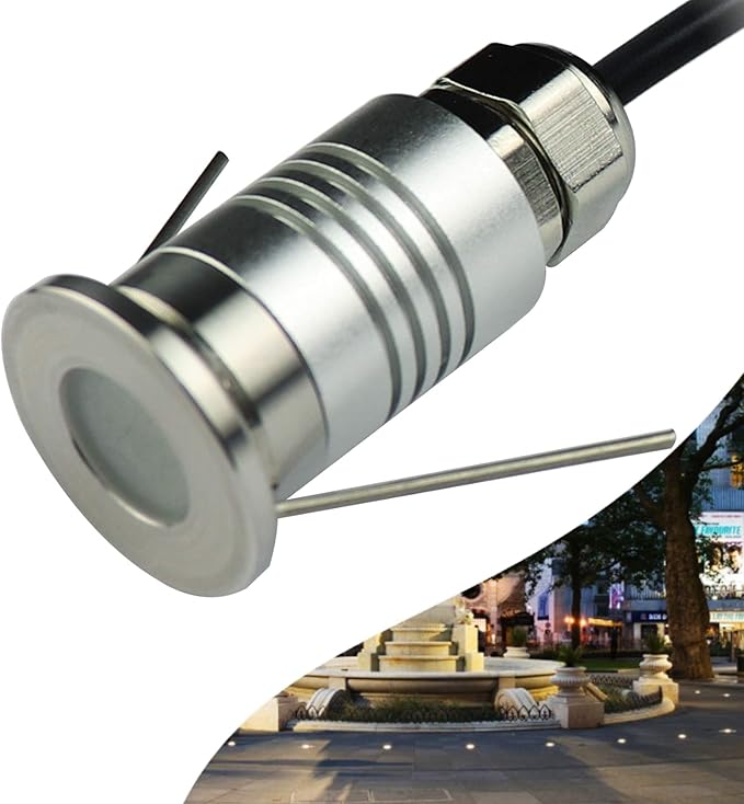 LED Mini In-Ground Well Light-Finger Size,1W 12V DC,120° Wide Beam Angle,IP67 Waterproof,Recessed Marker Indicator Underground Outdoor Landscape Lighting,Warm White-3000K (1 Pack)