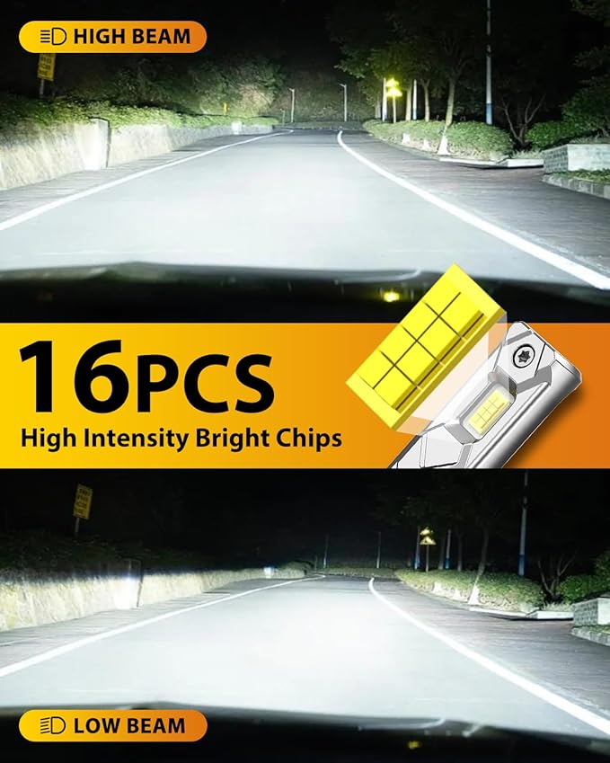 FAHREN 2025 Upgraded 9006 9005 Light Bulbs, [Latest & Brightest] 100000LM 1200% Brighter Real 1:1 Mini Size HB4 HB3 Fog Light, Non-Polarity Plug and Play, Pack of 4