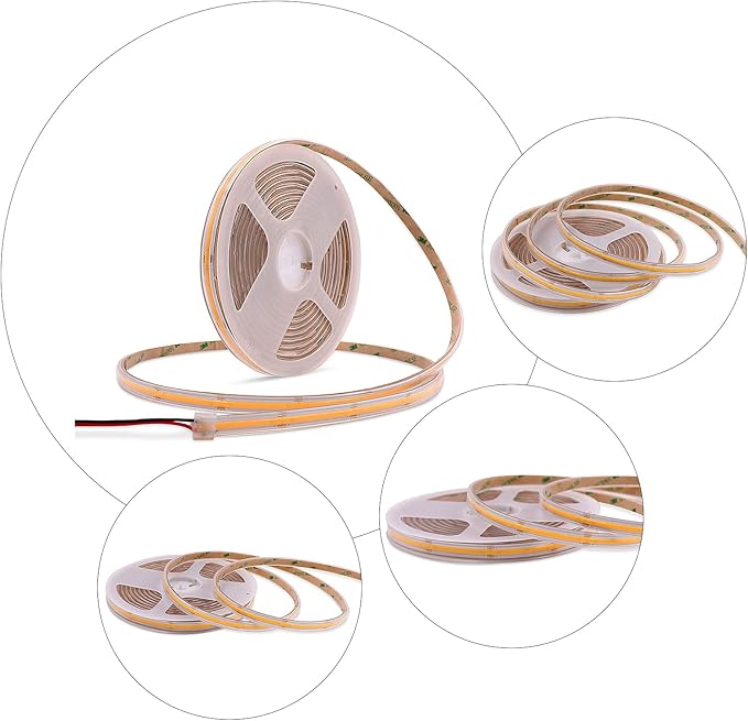 IP68 Waterproof COB LED Strip Light, 16.4FT 24V 4000K 480 LEDs/m CRI>90, Flexible Cuttable Tape Light for Outdoor Bathroom Swimming Pool Decoration (No Power Supply)