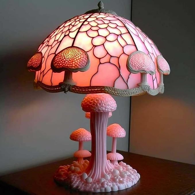 Mmoneyake Plant Table Lamp Series, Vintage Plant Night Light Home Decor, Bohemian Retro Stained Plant Table Lamp, for Bedroom Decoration, Party Decor, Birthday Gift for Plant Lovers, Friends 5.91in