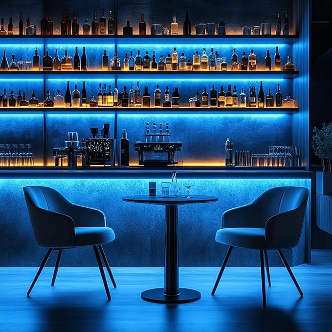 ICE Blue LED Strip Light 320 LEDs 2Pack High Brightness Indoor Use 8mm Flexible LED Tape Lights 5V Powered Density Cuttable USB COB Strip for DIY Display Cabinet LED Back Lights (3.28FTx2)