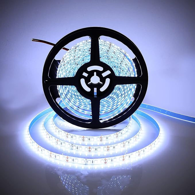 SUPERNIGHT 600 LEDs Light Strip Waterproof, 16.4FT Daylight White LED Rope Lighting Flexible Tape Decorate for Bedroom Boat Car Christmas TV Backlighting Holidays Party