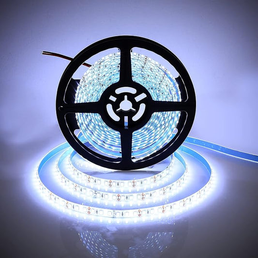 SUPERNIGHT 600 LEDs Light Strip Waterproof, 16.4FT Daylight White LED Rope Lighting Flexible Tape Decorate for Bedroom Boat Car Christmas TV Backlighting Holidays Party