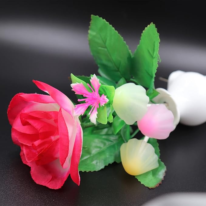 AUSAYE 4 Pack Sensor LED Night Light Plug-in Nightlight, Color Changing Mushroom Lamp Flower Night Lights for Kids Adults Bedroom, Bathroom, Nursery, Kitchen, Basement