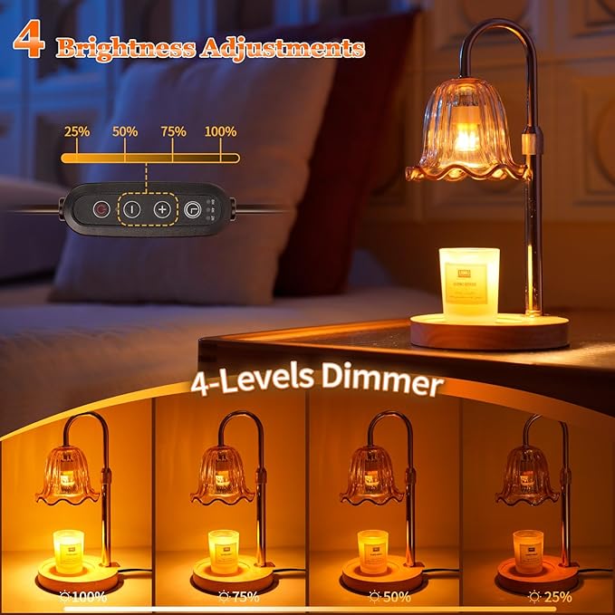 Candle Warmer Lamp, Electric Candle Lamp with Timer, Mothers Day Birthday Gift, New Home Gifts, Dimmable Wax Melt Warmer for Scented Candle