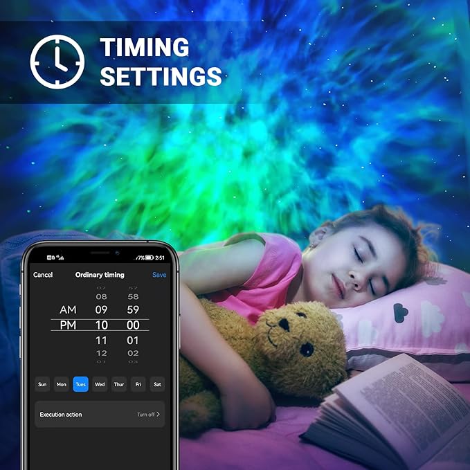 Galaxy Projector,Star Projector Galaxy Light,Smart Northern Lights Projector,Aurora Starlight Projector,Rotatable Nebula Lamp,APP&Voice Remote Control,24H Timer,LED Night Light Projector for Bedroom