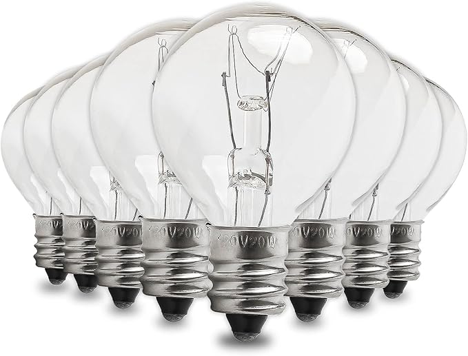 Seentech 8 Pack 120V 20W G30 Globe E12 Incandescent Candelabra Base Clear Light Bulbs, Long-Lasting Incandescent Replacement Bulbs Perfect for Middle Wax Warmer
