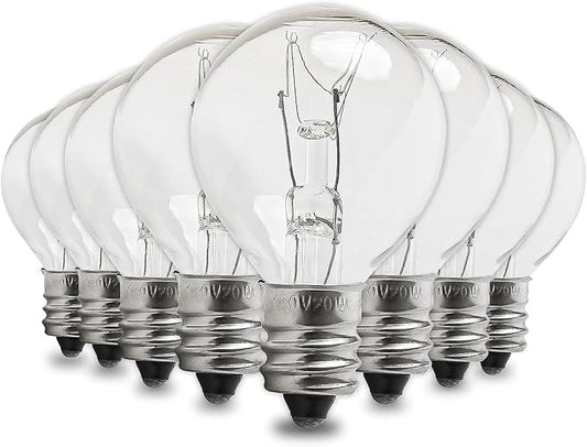 Seentech 8 Pack 120V 20W G30 Globe E12 Incandescent Candelabra Base Clear Light Bulbs, Long-Lasting Incandescent Replacement Bulbs Perfect for Middle Wax Warmer