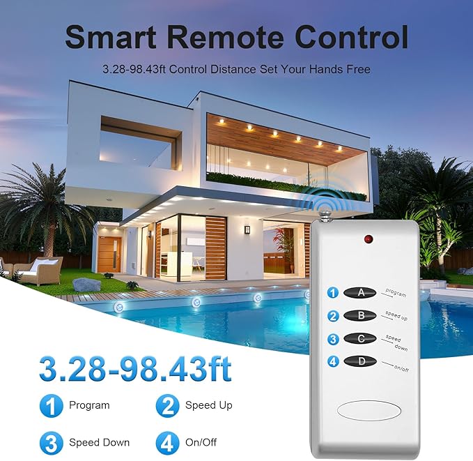 45W 12V LED Pool Light 3000LM RGB Color-Changing Waterproof IP68 Underwater LED Lights Swimming Pool Fountain Pond Colorful Lamp with Remote Controller