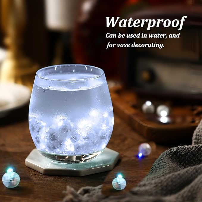 50PCs Mini Led Lights with Hook, Waterproof Round Tiny Led Light for Party Decorations Neon Light for Birthday Party and Wedding Decoration, White
