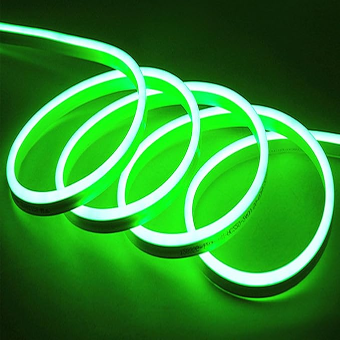 LED Neon Strip Lights, 295ft AC 110V-130V Super Bright Rope Light Sign String 180000LM Waterproof IP68 for Outdoor Indoor Commercial Lighting Decor(Green)
