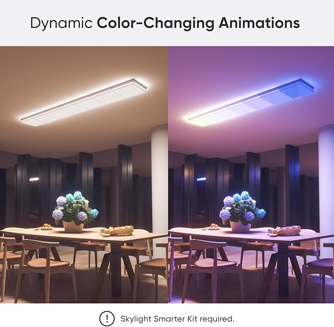 Nanoleaf Smart Ceiling Light, RGBCW LED Ceiling Lights Compatible with Alexa, Flush Mount Light Fixture with 16M+ Colours & Dynamic Scenes, Music Sync, 2700K-6500K Dimmable, Skylight Expansion 1PK