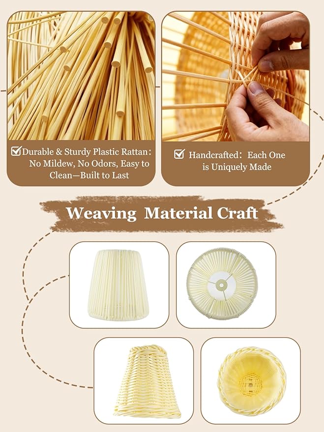 Boho Rattan Table Lamp, Cordless Wicker Woven Vintage Table Lamp - LED Rechargeable Touch Control 3 Color Dimmable Reading Bedside Lamp for Bedroom Living Room Office, Home Outdoor Decor (White-1)