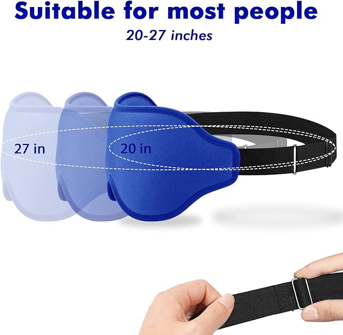 Sleep Eye Mask for Men Women, Lash Extensions 3D Sleeping Mask for Side Sleeper, Travel Blackout Night Blindfold Eye Shade Cover with Adjustable Strap (Blue-3D)