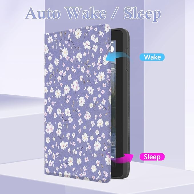 Case for (2023/2021 Released 13th/11th Generation) 10/10 Plus, Slim Lightweight Folio Book Cute Auto Wake/Sleep Smart Cover for Tablet 10.1" (Flower Purple)