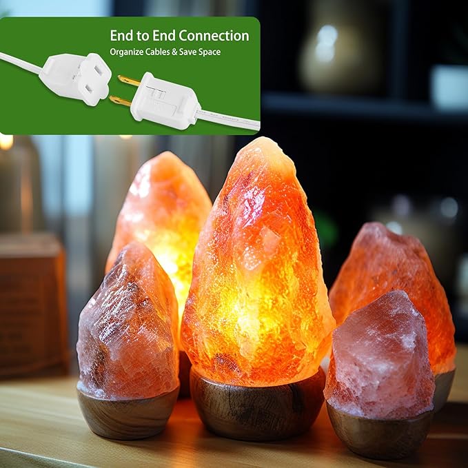 SURAIELEC Accessory Cord With 4 LED Bulbs, 10.5ft Christmas Village Lights, On/Off Switch, Connectable House Light Replacement, C7 Cord for Halloween Decorations, UL Listed