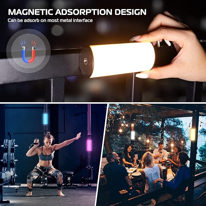 ULANZI LM18 Vlogging Light Mini LED Action Camera Video Light Photography for DJI Osmo 3/4/5, ULANZI 2-Pack Magnetic RGB Light Wand, Mini LED Video Tube Light Stick for Photography, Video Shooting