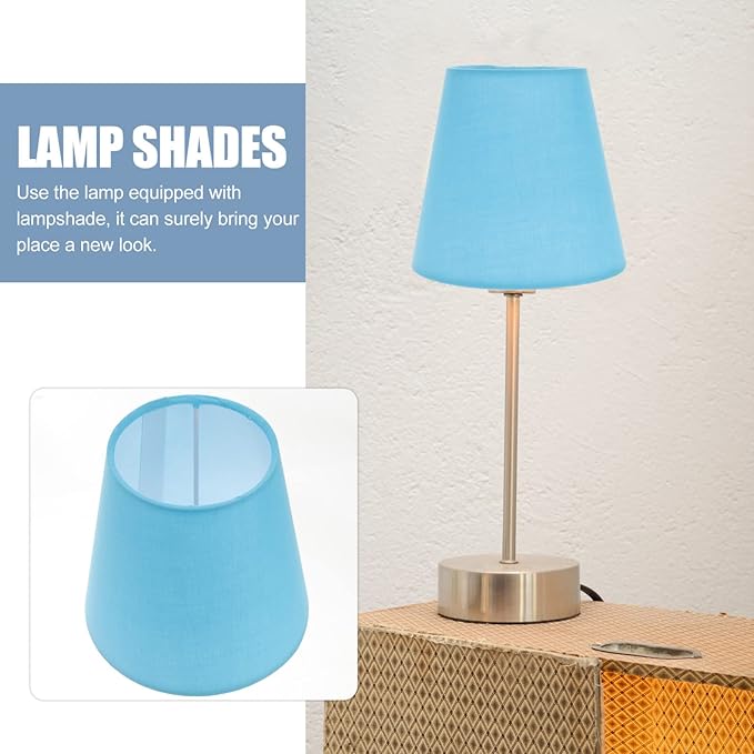 Lurrose Chandelier Fabric Lampshade Cloth Shade Wall Covers Replacement Shade for Table Floor Pendant, Blue Vintage Decor