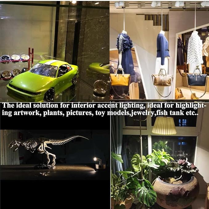 Mini LED Spotlight, 2pcs Aluminum USB 5V LED Spotlight Accent Lights with 4.3ft Cable, Small LED Spot Light for Painting Picture Plants Jewelry Showcase Model Display Shelves