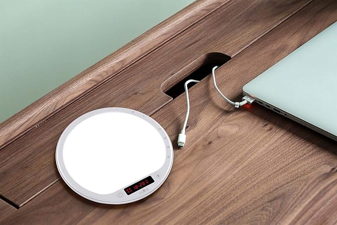 Light Therapy Lamp Sunrise Alarm Clock Wake up lamp 10000 lux UV-Free Sun lamp Bioclock Adjustment APP Control Portable No Built-in Lithium Battery