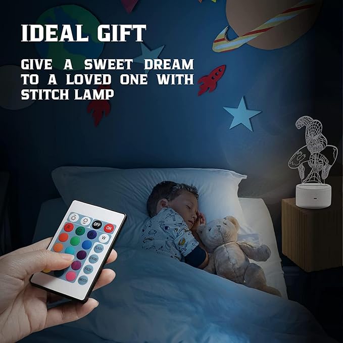 Spider Human Night Light 3D – 3D Illusion Optical Kids Night Lights for Bedroom 16 Colors with Remote 3D Illusion LED Light for Kids Spider Gifts Cute Desk Lamp Ideal Room Decor Gift
