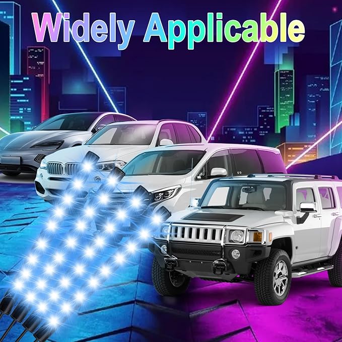 Car Interior Lights, 12V LED Strip Lights with Cigarette Lighter Adapter, Ambient Lighting Car Accessories, App & Remote Control Music Sync Color Change Lights for Truck Car (36LED Beads) -2 Set