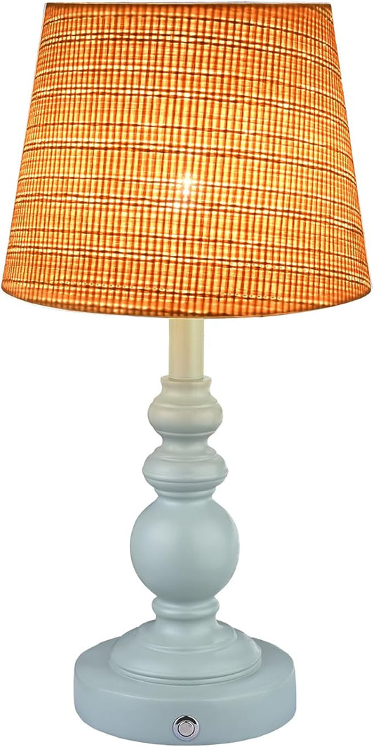 Cordless Boho Sculptural Table lamp Blue, 5200-mAh Rechargeable Battery Touch Lamp, 3-Way Dimmable, Build-in LED 320 Lumens Max, Resin Home Decor, for Bedroom Living Room Dining Room