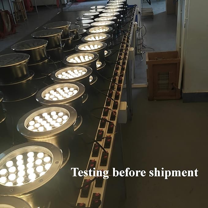 Outdoor In Ground Lights 24W,Diameter 8.66 inches,Big Landscape Light Line Voltage,Warm White 3000K,Waterproof IP67,Wired Well Lights 120V Pathway,Walkway,Step,Deck,Pack of 4