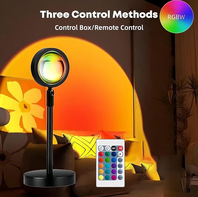 Sunset Lamp Projector Led Lights for Bedroom Night Light RGB Lights Sun Sunlight Sunrise Lamp 10w 360° Rotation Mood Lighting Home/Room Decor Christmas Gifts for Women,Desktop Remote