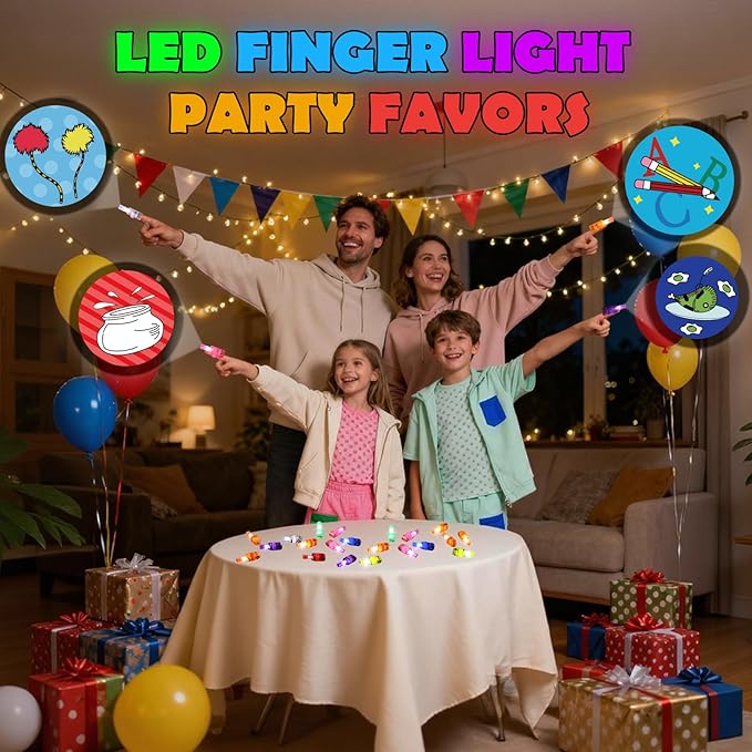 36 Pack Storybook Party Favors LED Finger Lights, Glow in The Dark Classroom Treasure Box Prizes, Kids Birthday Goodie Bag Stuffers School Rewards