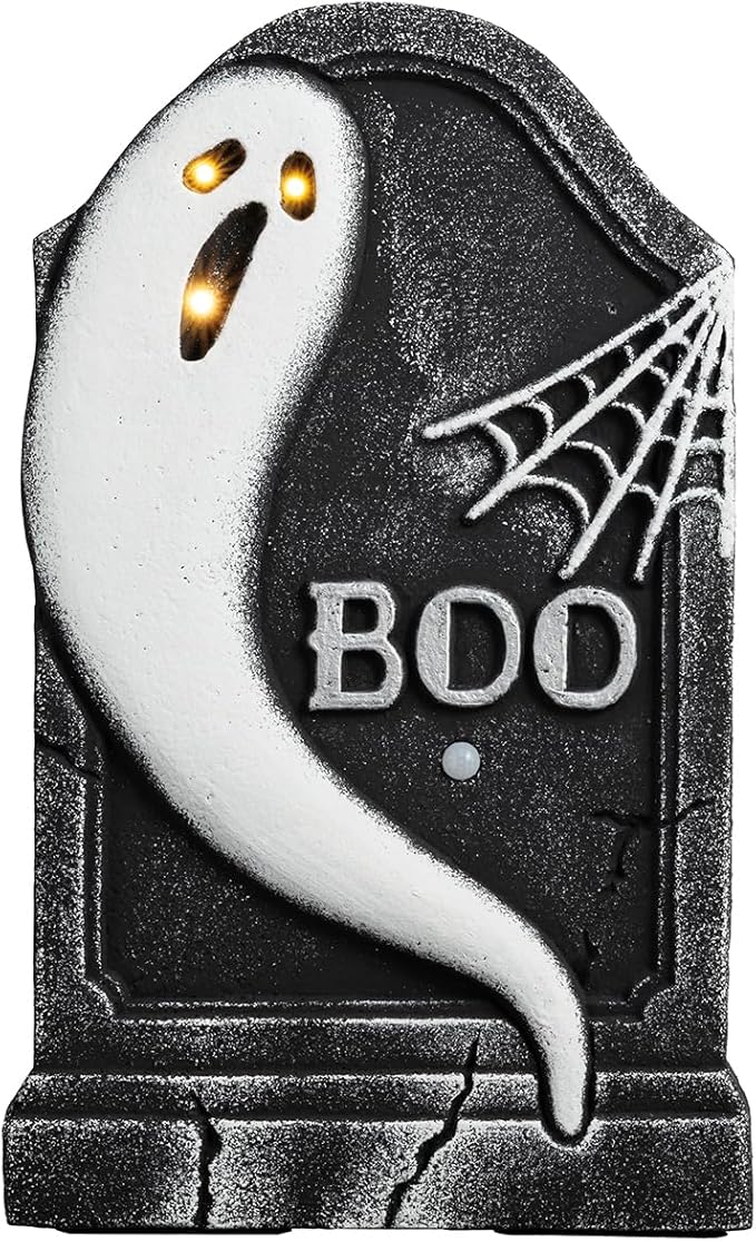 Mud Pie Halloween Ghost LED Light up Tombstone Decor