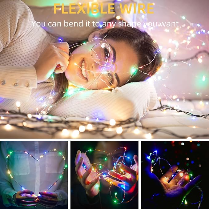 LAMPHOME 20 Pack Easter Lights Battery Operated, Pastel Fairy String Light,Easter Decor 7ft 20 LED Mini Light Firefly for Mason Jars DIY Crafts Wedding Party Centerpiece Table for Spring Bedroom