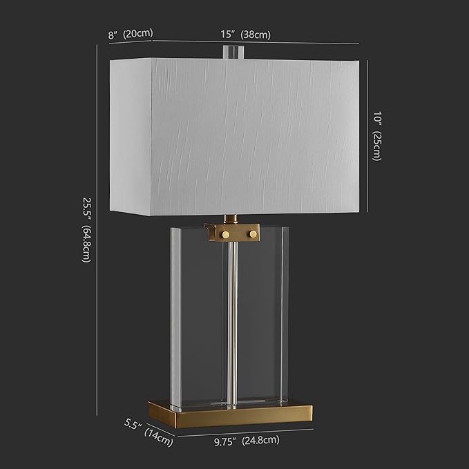 SAFAVIEH Couture Lighting Collection Maddock Crystal 26-inch Bedroom Living Room Home Office Desk Nightstand Table Lamp (LED Bulb Included)
