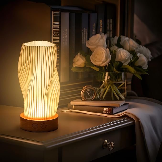 Battery Operated Portable Desk Lamp Set of Two, Dimmable Cordless LED Table Lamp,3 Colors & Memory Function, Modern Rechargeable Bedside Lighting for Living Room, Bedroom, White, 8.6inch